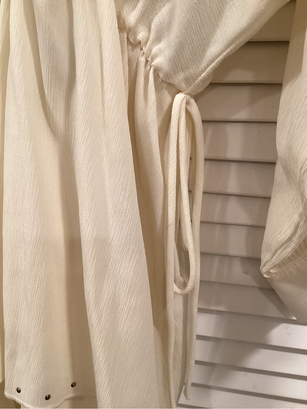 Zara Studded Mini Boho Dress in Cream NWOTs Large - Picture 4 of 6